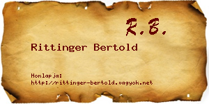 Rittinger Bertold névjegykártya